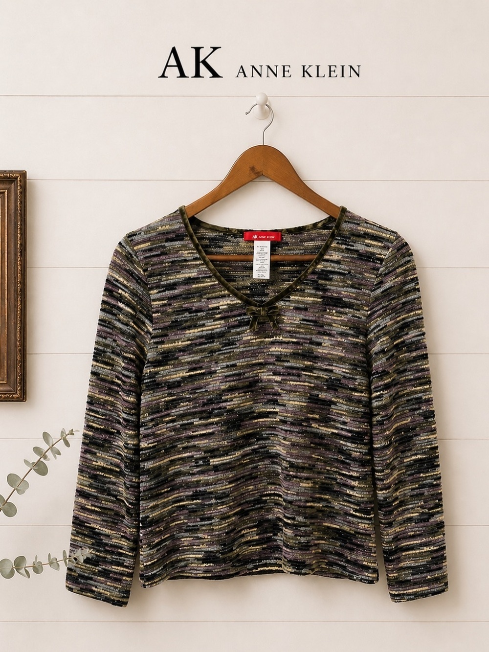 Y2K ANN KLEIN velvet sweater size M